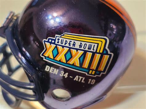 DENVER BRONCOS CHROME SUPER BOWL 33 #2281 POCKET PRO FOOTBALL HELMET ...