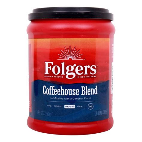 Folgers Coffeehouse Blend Full-Bodied with a Complex Finish Med-Dark ...
