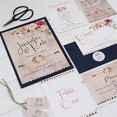 Boho Wedding Invitation by Boho Floral Wedding Invitation By Russet And Gray Boho Wedding Invitation