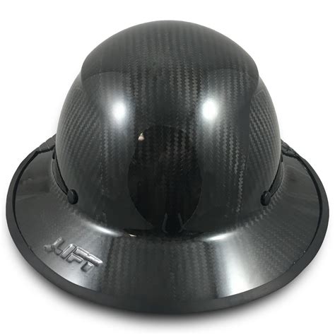 Actual Carbon Fiber Hard Hat - Full Brim Glossy Black