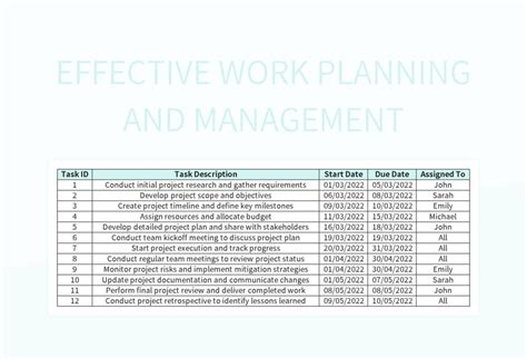 Project Management Work Plan Template 的图像结果