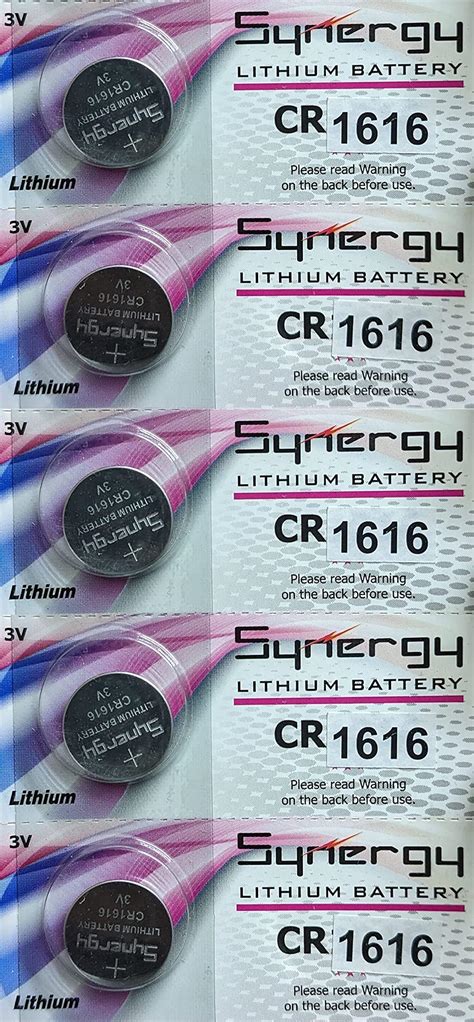 Synergy CR1616 Lithium Coin Type Batteries for Watch and Calculator ...