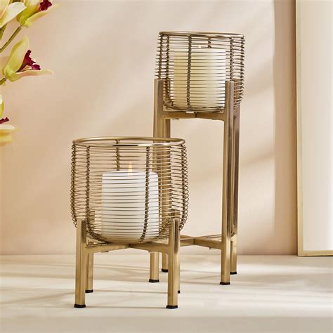 Buy Splendid Megas Metal Wired Hurricane Candle Holder from Home Centre ...
