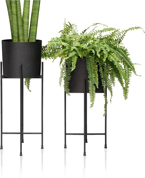 Kraft Seeds| Metal Planters with Stands (Black, Pack of 2) | Planter ...