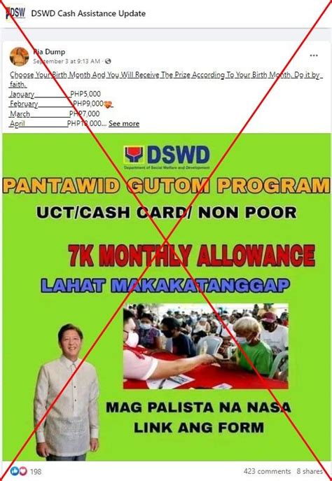 No Philippine cash assistance programme 'based on birth month' | Fact Check