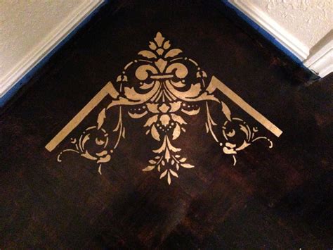 Stencil on wood floor | Stenciled floor, Painted wood floors, Painted ...