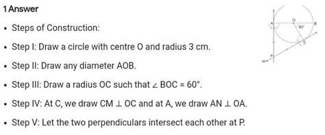 Draw a pair of tangents to a circle of radius 3cm which are inclined ...