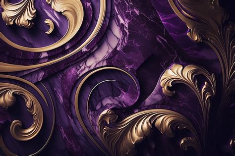 Темно-фиолетовый и золотой мраморный фон Роскошный мраморный камень ...