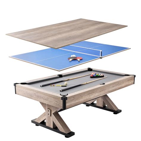 VEVOR Billiards Table Combo Set 7ft 3-in-1 Multi Game Table with Dining ...