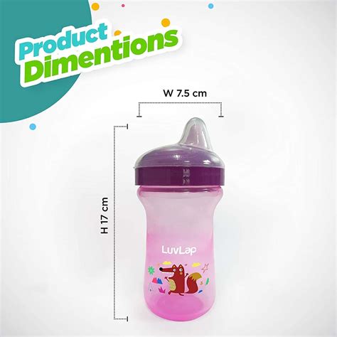 Buy LUVLAP LITTLE FOX SIPPER/SIPPY CUP 300ML ANTI-SPILL DESIGN WITH ...