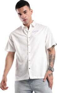 WROGN Men Printed Casual White Shirt - Buy WROGN Men Printed Casual ...