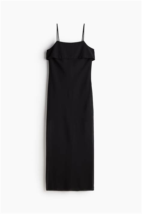 Chiffon strappy dress - Black - Ladies | H&M IN