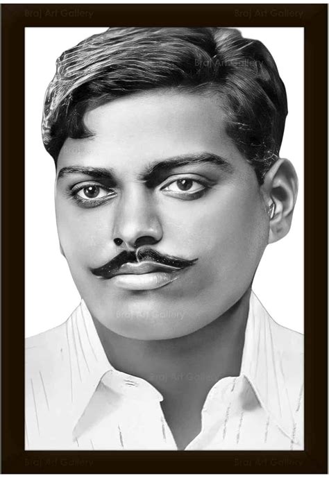 Braj Art Gallery Chandra Shekhar Azad Freedom Fighter B&W Portrait ...