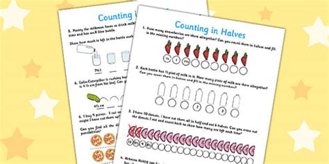 Counting in Halves Worksheet / Worksheet (teacher made)