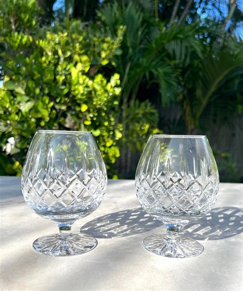 Pair of Vintage Cut Crystal Brandy Glasses by Waterford Crystal, c ...