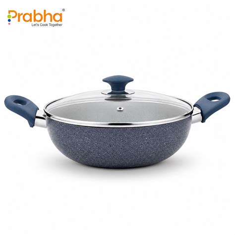 Stella Nonstick Deep Kadhai With Glass Lid – Prabha