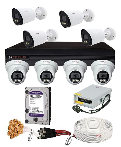 CP Plus 2.4 MP Guard+ Colorful Vision in Night 8 Camera Combo Kit with ...