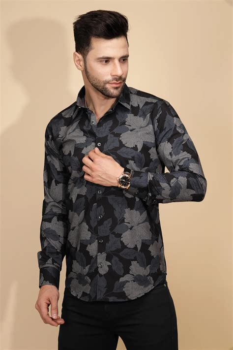 Black Cotton Regular Fit Shirt For Mens – Global Republic