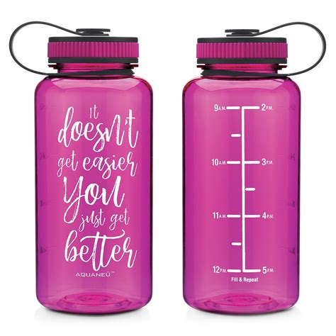 AQUANEÜ 34oz Inspirational Fitness Workout Sports Water Bottle with ...