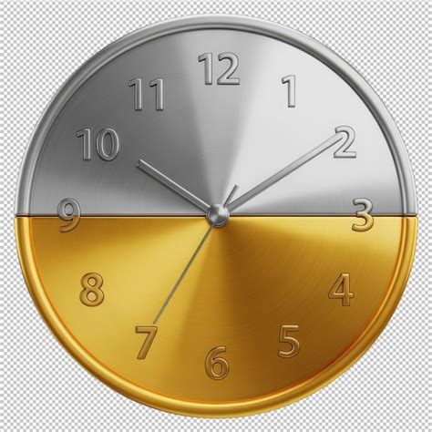 Elegant split metallic clock icon | Premium PSD