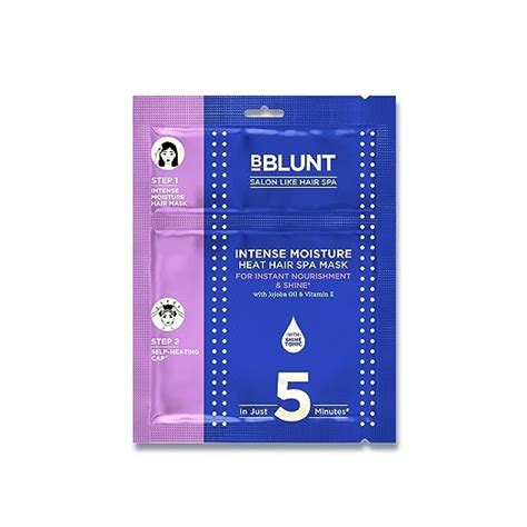 BBLUNT Intense Moisture Heat Hair Spa Mask with Jojoba Oil & Vitamin E ...