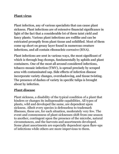 Plant virus - Plant virus Plant infection, any of various specialists ...