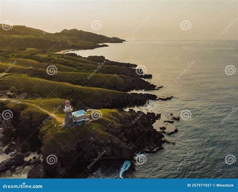 Beautiful View of Green Hills and the Beach at Sunset on Batanes Island ...