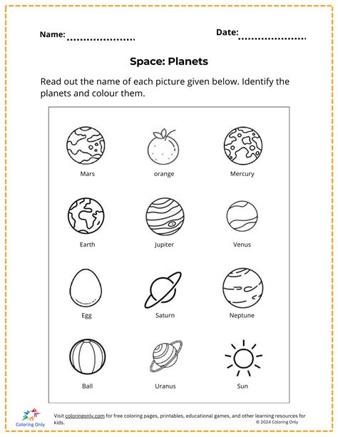 Free Printable Planets Worksheets Coloring Sheets