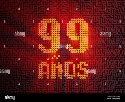 Inscription in Spanish. golden number ninety-nine years (number 99 ...