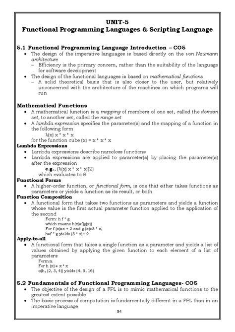 PPL Notes-UNIT-5- Functional Programming Languages, Scripting Language ...