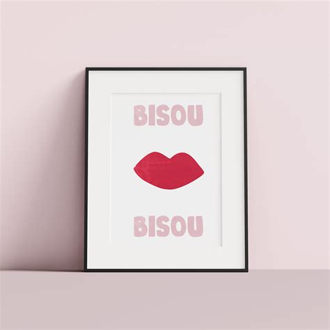 Affiche bisou bisou pour décoration murale originale