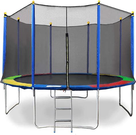 REZNOR 10 Feet Trampoline with Enclosure Safety Net & Jumping Pad for ...