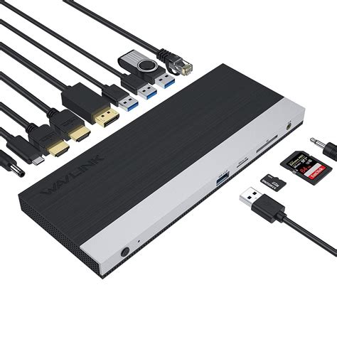 WAVLINK 13 in 1 USB C Docking Station with 100W PD Charging, 2 HDMI ...
