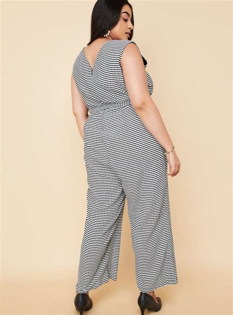 Buy Women Gingham Checked Belted Jumpsuit Online at just Rs. 1599.0 ...