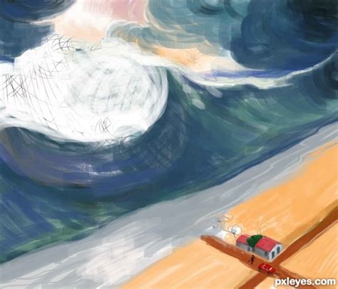 Drawing Guide - The Making Of Tsunami vs rainstorm - Pxleyes.com
