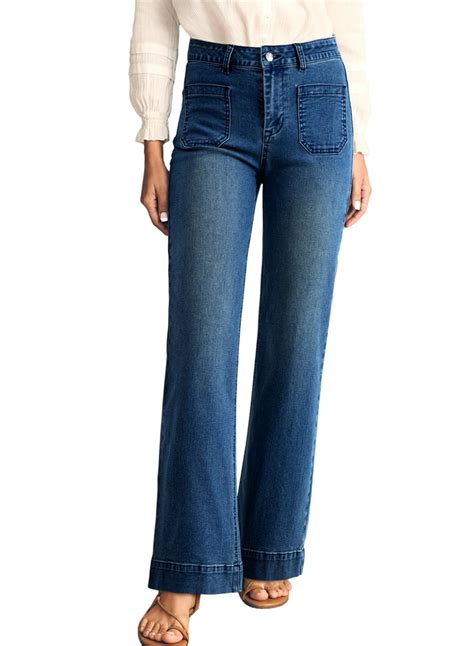 Astylish Jeans for Women Trendy Wide Leg High Waisted Stretchy Straight ...