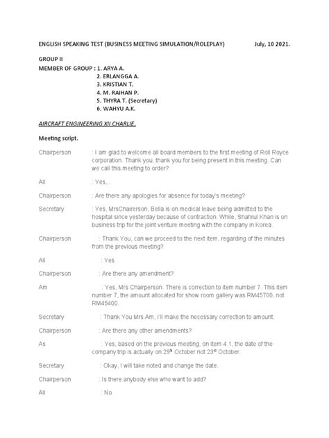 Image result for Sample Meeting Conversation Script