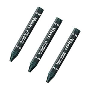 Lyra Graphite Crayon Set, Assorted Degree - 2B, 6B, 9B, 3 Crayon Stick ...