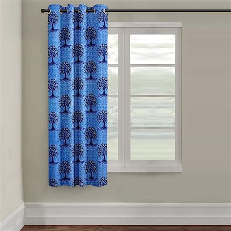 Buy Cortina Floral Light-Filtering Polyester Curtains 5 feet Long Set ...