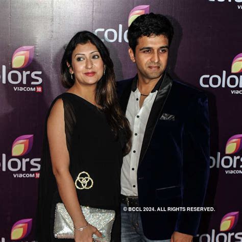 Vivian Dsena with wife Vahbbiz Dorabjee Dsena during the Colors ...