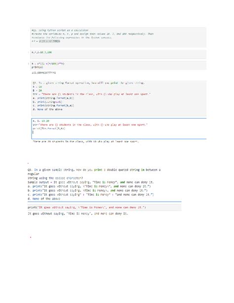 Assignment 1: Python Basics for Beginners - Key Concepts and Exercises ...