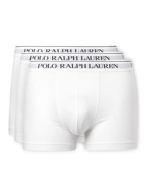 Polo Ralph Lauren Three-pack Stretch-cotton Boxer Briefs In White ...