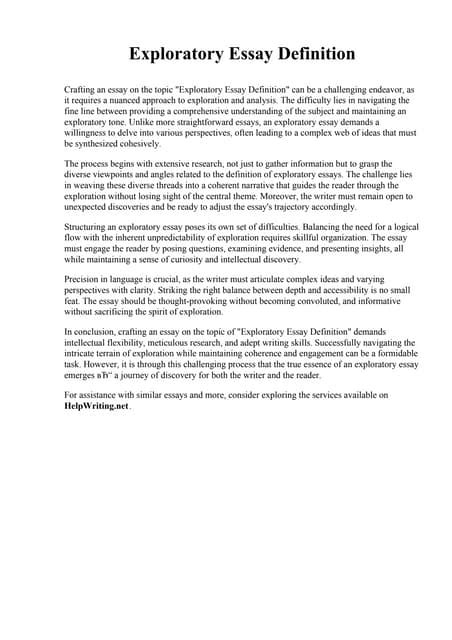 Image result for Exploratory Essay Example