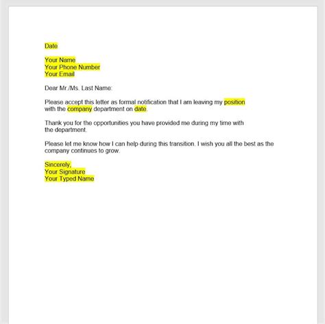 Buy Resignation Letter Template, Resignation Letter, Resignation ...