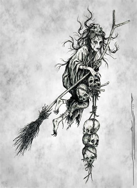 scary witch drawing