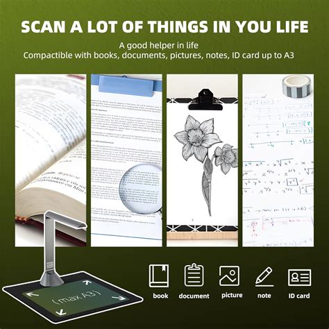 Buy Spolehli Book Scanner, 21MP High Resolution Portable Document ...