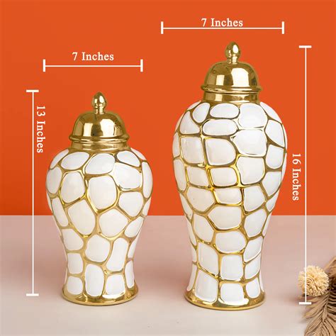 Buy Calabria Ceramic Decorative Vase and Showpiece-Set Of 2 – Dekor Company
