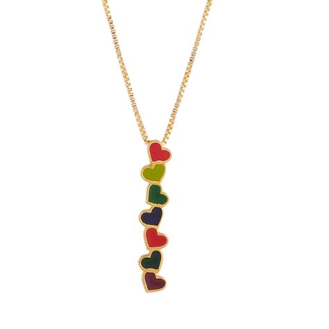 Tiny Coloured Hearts Pendant Set – VOYLLA