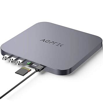 AGPTEK Type-C Hub with Hard Drive Enclosure, USB-C Docking Station ...