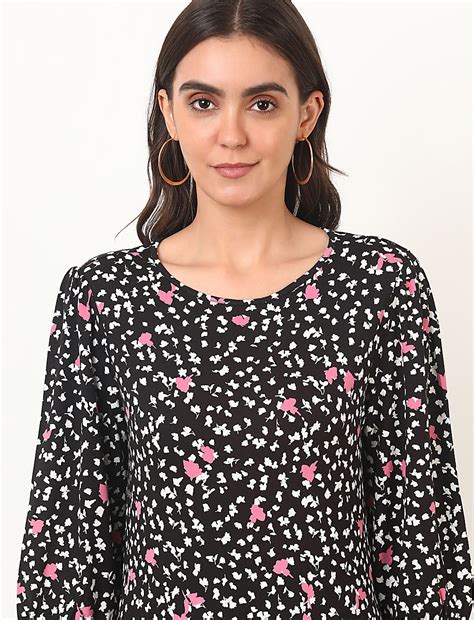 Buy Viscose Mix Printed Round Neck Dress at Marks & Spencer